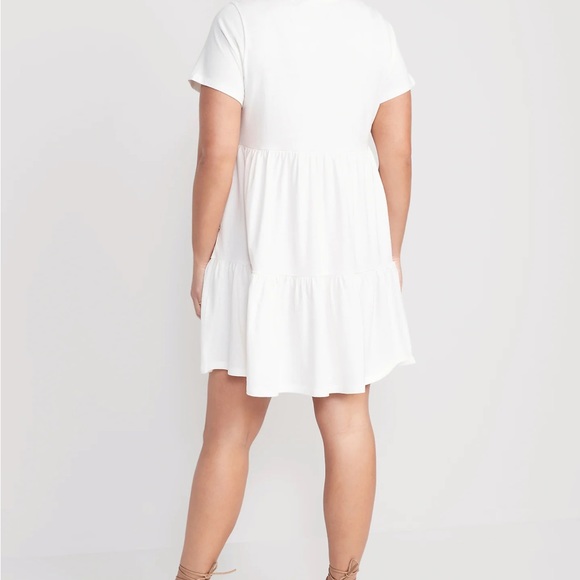 NWT OLD NAVY Tiered Mini Swing T-Shirt Dress COLOR SEA SALT - Picture 7 of 10